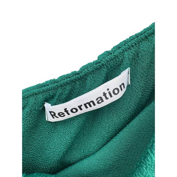 REFORMATION Marilyn Dress Gown Emerald Green 2 XS - Picture 5 of 8